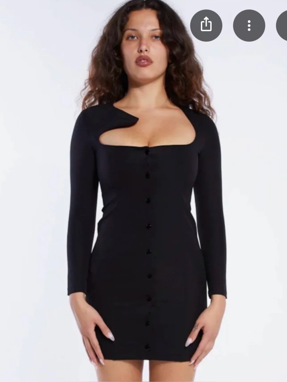 Tyler MCGILLIVARY wave Black Button-Down Dress
